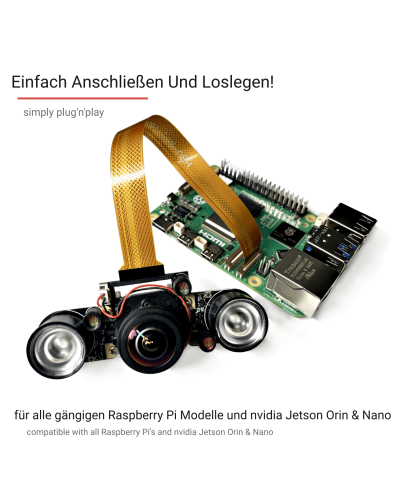 Electreeks® Raspberry Pi 5 Kamera Weitwinkel & Nachtsicht