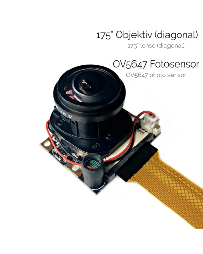Electreeks® Raspberry Pi 5 Kamera Weitwinkel & Nachtsicht