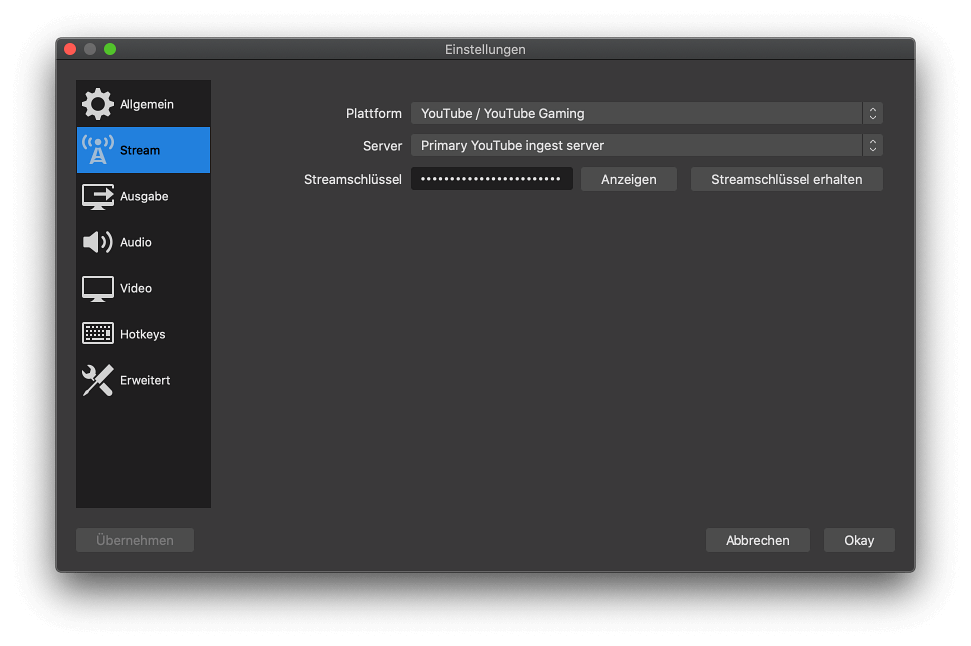 software-encoder-obs-stream-key-streaming-schluessel-electreeks